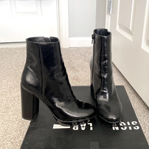 Black Patent Leather Platform Boot